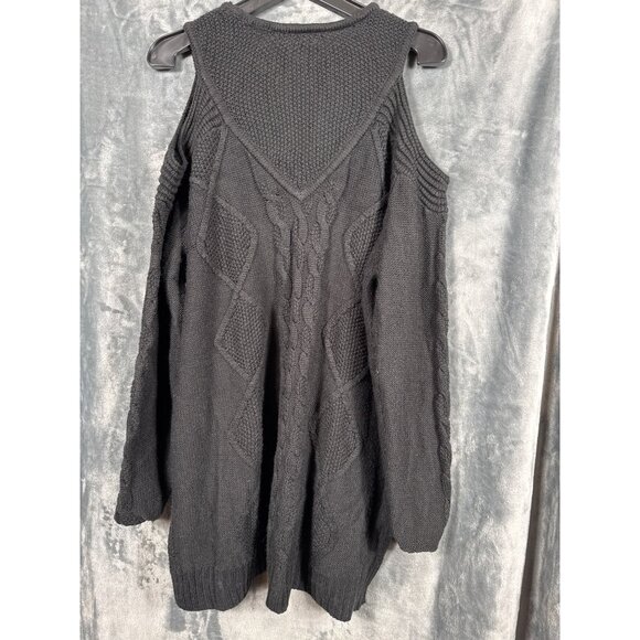 Kate & Mallory Womens Black Cold Shoulder Knit Sweater Size 1X - Picture 12 of 13